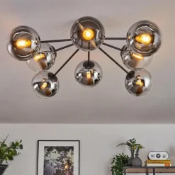 Gastor Plafonnier 87 cm Chrome, Clair, 8 lumières