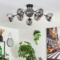 Gastor Plafonnier 87 cm Chrome, Clair, 8 lumières