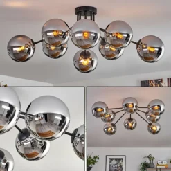 Gastor Plafonnier 87 cm Chrome, 8 lumières