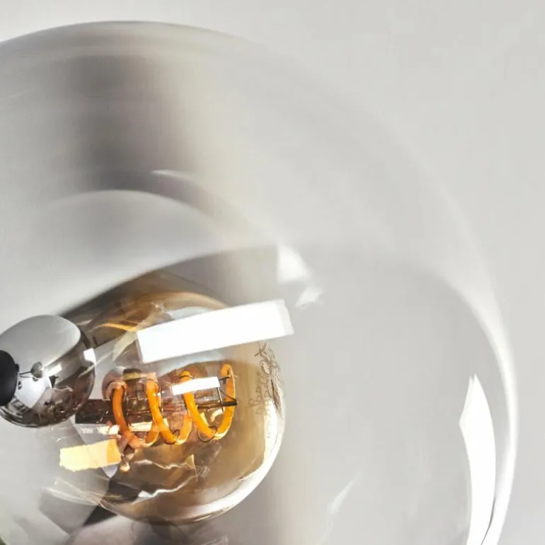 Gastor Plafonnier 74 cm Chrome, Clair, Fumé, 6 lumières
