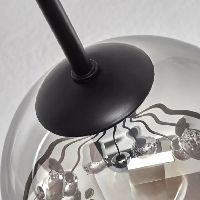 Gastor Plafonnier 91 cm Chrome, Clair, Fumé, 12 lumières