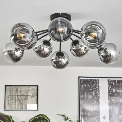 Gastor Plafonnier 83 cm Chrome, Clair, 10 lumières