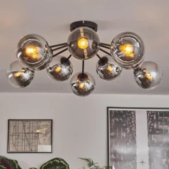 Gastor Plafonnier 83 cm Chrome, Clair, 10 lumières