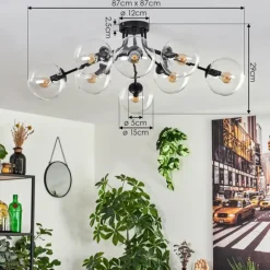 Gastor Plafonnier 87 cm Clair, 8 lumières