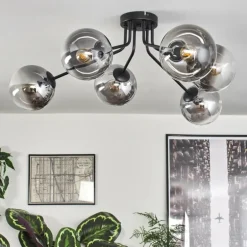 Gastor Plafonnier 74 cm Clair, Fumé, 6 lumières