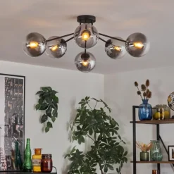 Gastor Plafonnier 74 cm Clair, Fumé, 6 lumières