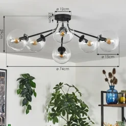 Gastor Plafonnier 74 cm Clair, 6 lumières