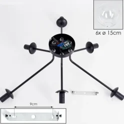Gastor Plafonnier 74 cm Clair, 6 lumières