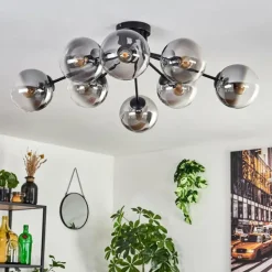 Gastor Plafonnier 87 cm Clair, Fumé, 8 lumières