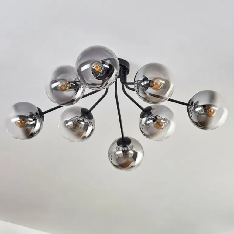 Gastor Plafonnier 87 cm Clair, Fumé, 8 lumières