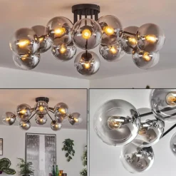 Gastor Plafonnier 91 cm Clair, Fumé, 12 lumières