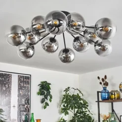 Gastor Plafonnier 91 cm Clair, Fumé, 12 lumières