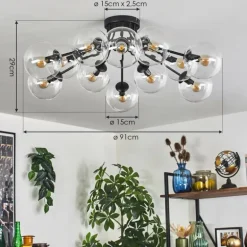 Gastor Plafonnier 91 cm Clair, 12 lumières