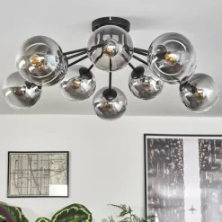 Gastor Plafonnier 83 cm Clair, Fumé, 10 lumières