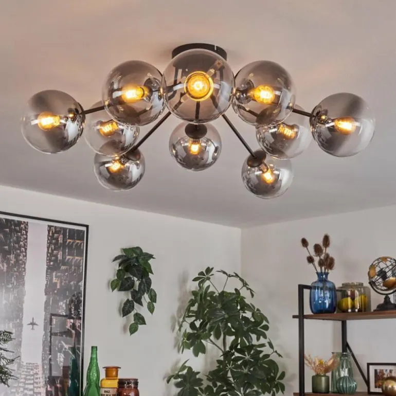 Gastor Plafonnier 83 cm Clair, Fumé, 10 lumières