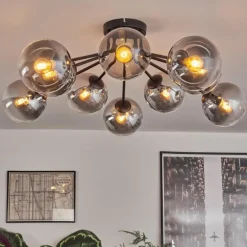 Gastor Plafonnier 83 cm Clair, Fumé, 10 lumières