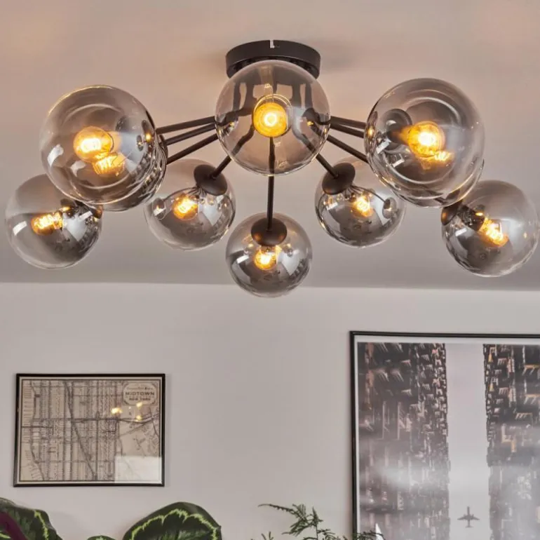 Gastor Plafonnier 83 cm Clair, Fumé, 10 lumières