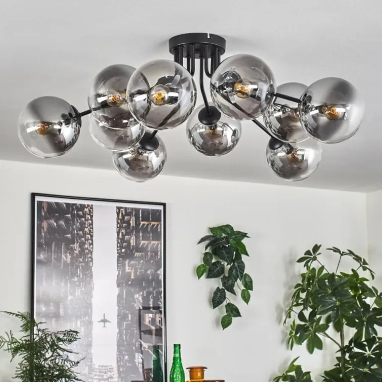 Gastor Plafonnier 83 cm Clair, Fumé, 10 lumières