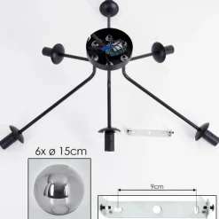 Gastor Plafonnier 74 cm Fumé, 6 lumières