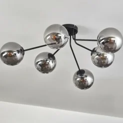 Gastor Plafonnier 74 cm Fumé, 6 lumières