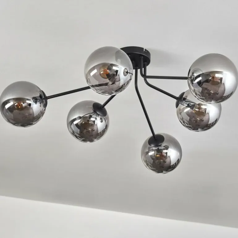 Gastor Plafonnier 74 cm Fumé, 6 lumières