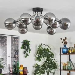 Gastor Plafonnier 83 cm Fumé, 10 lumières