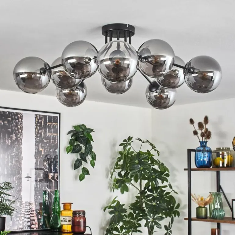Gastor Plafonnier 83 cm Fumé, 10 lumières