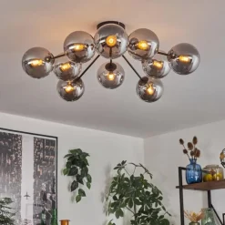 Gastor Plafonnier 83 cm Fumé, 10 lumières