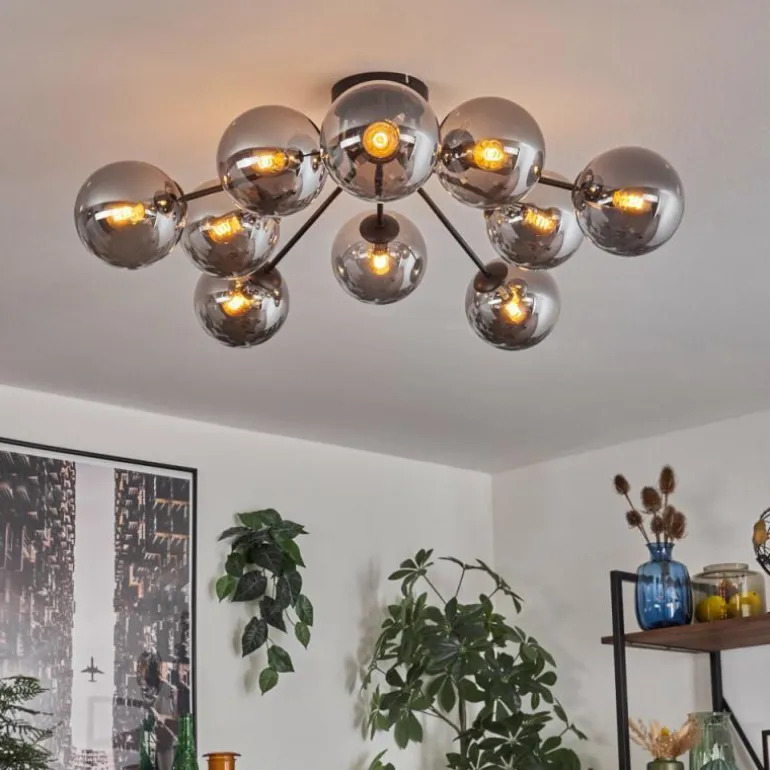 Gastor Plafonnier 83 cm Fumé, 10 lumières