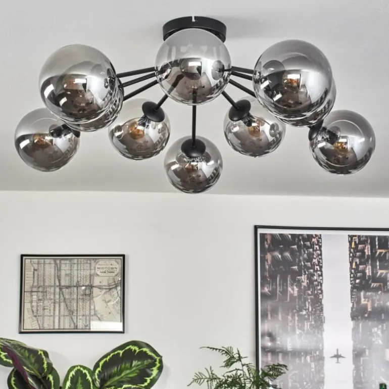 Gastor Plafonnier 83 cm Fumé, 10 lumières