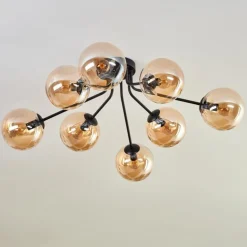 Gastor Plafonnier 87 cm Noir, 8 lumières
