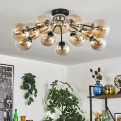 Gastor Plafonnier Ambre, Clair, 12 lumières