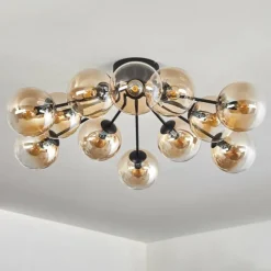 Gastor Plafonnier Ambre, Clair, 12 lumières