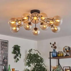 Gastor Plafonnier Ambre, Clair, 12 lumières