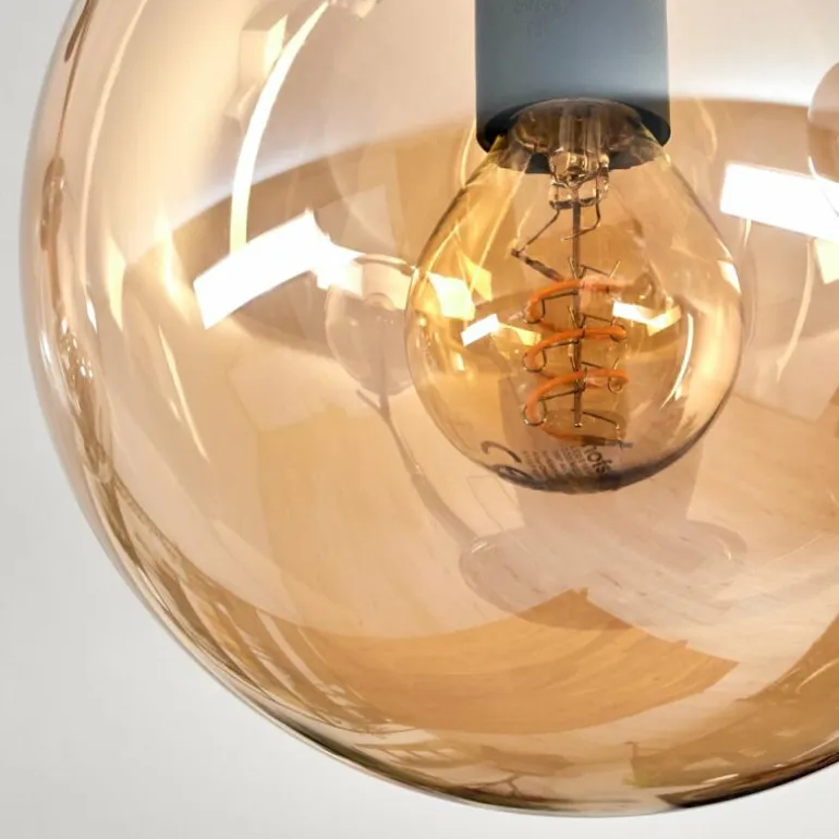 Gastor Plafonnier, Boule lumineuse Ambre, Clair, Fumé, 6 lumières