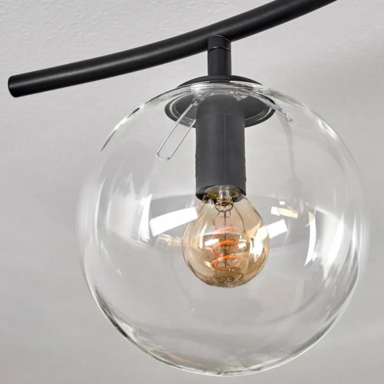 Gastor Plafonnier, Boule lumineuse Ambre, Clair, Fumé, 6 lumières
