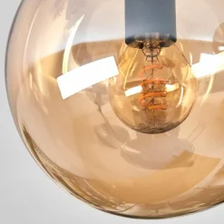 Gastor Plafonnier, Boule lumineuse Ambre, Fumé, 2 lumières