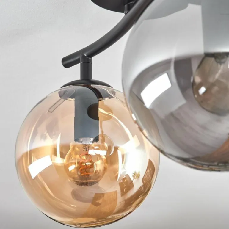 Gastor Plafonnier, Boule lumineuse Ambre, Fumé, 2 lumières