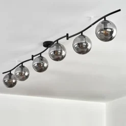 Gastor Plafonnier, Boule lumineuse Chrome, Fumé, 6 lumières
