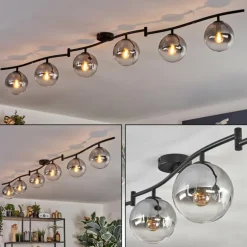 Gastor Plafonnier, Boule lumineuse Chrome, Clair, Fumé, 6 lumières