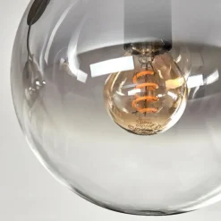 Gastor Plafonnier, Boule lumineuse Chrome, Clair, Fumé, 6 lumières