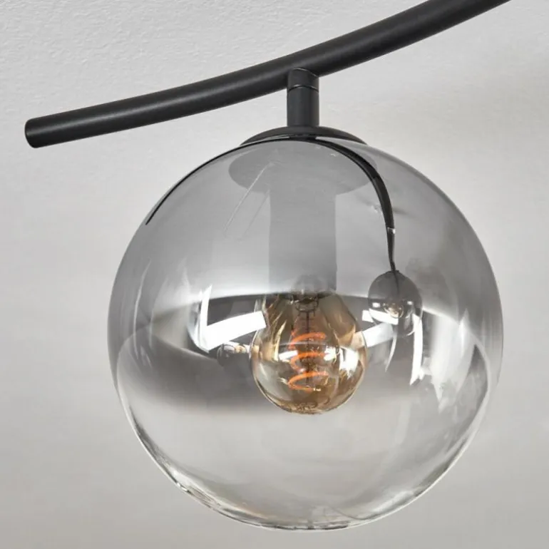 Gastor Plafonnier, Boule lumineuse Chrome, Clair, Fumé, 6 lumières