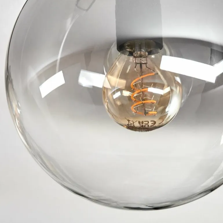 Gastor Plafonnier, Boule lumineuse Ambre, Clair, Fumé, 6 lumières