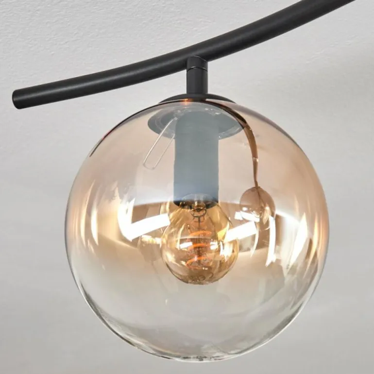 Gastor Plafonnier, Boule lumineuse Ambre, Clair, Fumé, 6 lumières