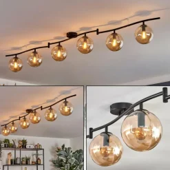 Gastor Plafonnier, Boule lumineuse Ambre, 6 lumières