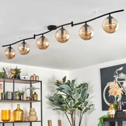 Gastor Plafonnier, Boule lumineuse Ambre, 6 lumières