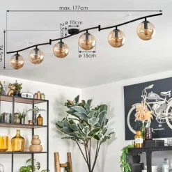 Gastor Plafonnier, Boule lumineuse Ambre, 6 lumières