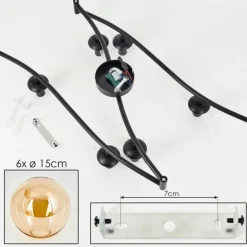 Gastor Plafonnier, Boule lumineuse Ambre, 6 lumières