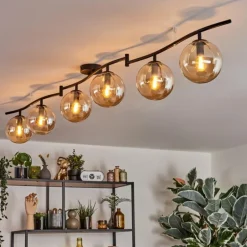 Gastor Plafonnier, Boule lumineuse Ambre, 6 lumières