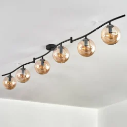 Gastor Plafonnier, Boule lumineuse Ambre, 6 lumières